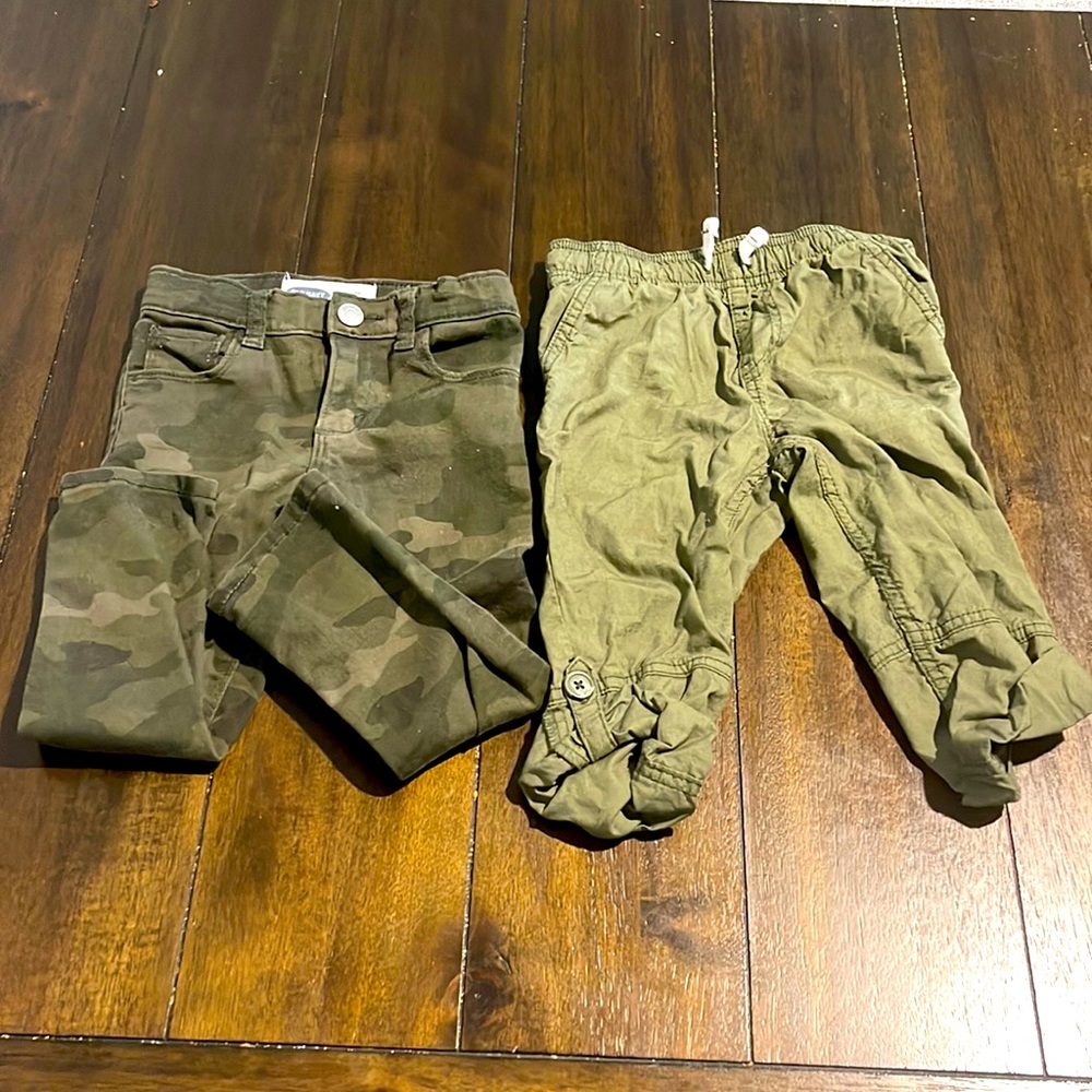3T Old Navy Joe Fresh Camo Army Olive pants Jean Roll Up Skinny Jeans Bundle